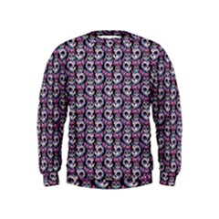 Sugar Skull Cat Pattern Kids  Sweatshirt by ExtraAwesomeSauce