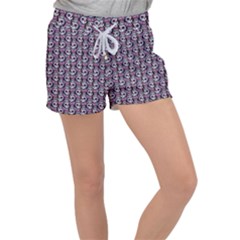 Sugar Skull Cat Pattern Women s Velour Lounge Shorts by ExtraAwesomeSauce