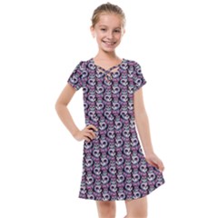 Sugar Skull Cat Pattern Kids  Cross Web Dress by ExtraAwesomeSauce