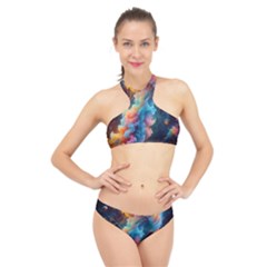 Cosmic Jellyfish Artwork High Neck Bikini Set by ExtraAwesomeSauce