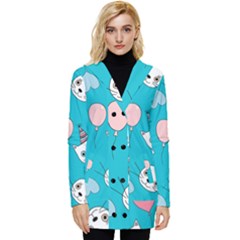Birtay Cats Bunnies, Koteto Button Up Hooded Coat  by kyorashop23
