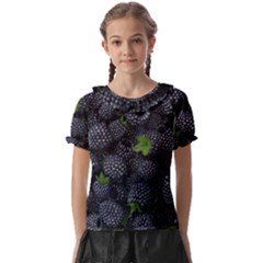 Blackberry Fruit, Fruit Kids  Frill Chiffon Blouse by kyorashop23