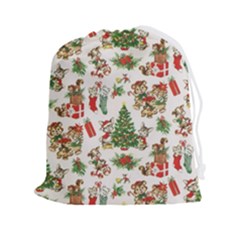 Christmas Texture, Pattern, Red, Tree, Craciun, Green, Christmas Drawstring Pouch (2xl) by kyorashop23