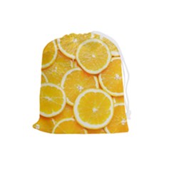 Oranges, Orange, Fruits Drawstring Pouch (large) by kyorashop23