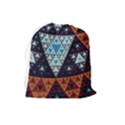 Fractal Triangle Geometric Abstract Pattern Drawstring Pouch (Large) View2