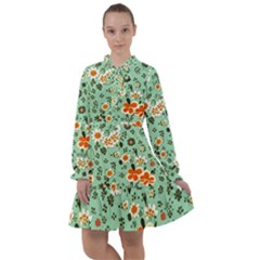 Retro 1960s Flowers Pattern 3 All Frills Dress by violetheavensky
