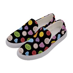 Ecstasy Pills Pattern Women s Canvas Slip Ons by Valentinaart
