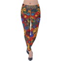 Mid Century Retro Floral 1970s 1960s Pattern 69 Velvet Leggings View1