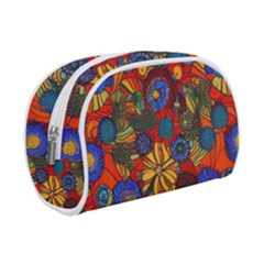 Mid Century Retro Floral 1970s 1960s Pattern 69 Make Up Case (small) by violetheavensky