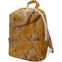 Homemade Flan Extreme Close-up Texture Zip Up Backpack by dflcprintsclothing