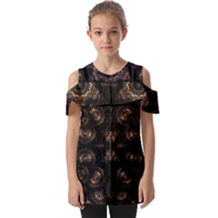 Bronze Age Mandala Fold Over Open Sleeve Top by MRNStudios