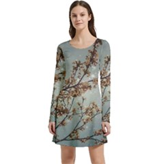 Dreamy Nature Motif Long Sleeve Velour Skater Dress by dflcprintsclothing