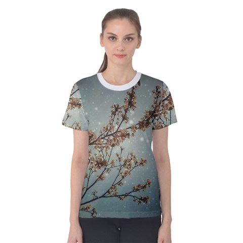 Dreamy Nature Motif Women s Cotton T-shirt by dflcprintsclothing