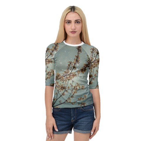 Dreamy Nature Motif Quarter Sleeve Raglan T-shirt by dflcprintsclothing