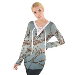 Dreamy Nature Motif Tie Up T-shirt by dflcprintsclothing