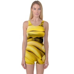 Bananas, Macro, Fruits, Ripe Bananas One Piece Boyleg Swimsuit by kyorashop23