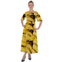 Bananas, Macro, Fruits, Ripe Bananas Shoulder Straps Boho Maxi Dress  by kyorashop23