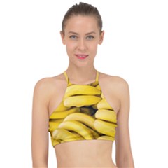 Bananas, Macro, Fruits, Ripe Bananas Halter Bikini Top by kyorashop23