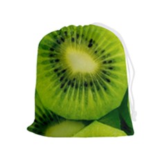 Kiwi Fruits, Close-up, Exotic Fruit Drawstring Pouch (xl) by kyorashop23