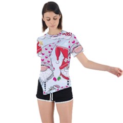 Merry Christmas, Christmas, Cute, Red, Merry, Gnomes Asymmetrical Short Sleeve Sports T-shirt by kyorashop23