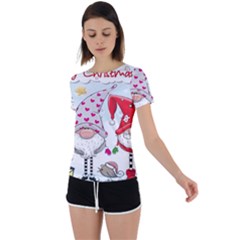 Merry Christmas, Christmas, Cute, Red, Merry, Gnomes Back Circle Cutout Sports T-shirt by kyorashop23