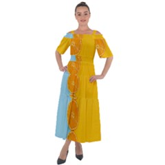 Orange, Slices, Fruit, Citrus Shoulder Straps Boho Maxi Dress  by kyorashop23