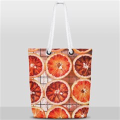 Peorange, Fruit, Citrus Full Print Rope Handle Tote (small) by kyorashop23