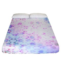Digital Art Artwork Abstract Pink Purple Fitted Sheet (queen Size) by Dutashop