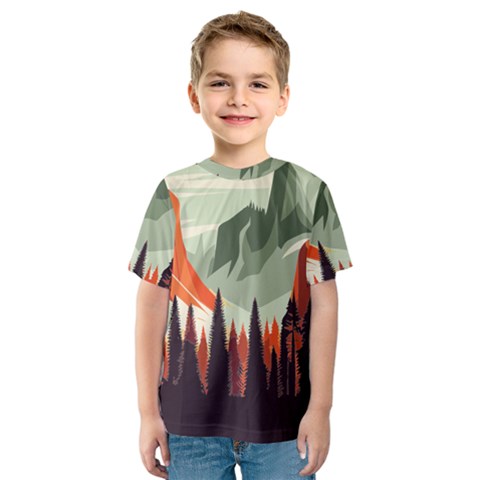 Mountains Kids  Sport Mesh T-shirt by Salmanaz77