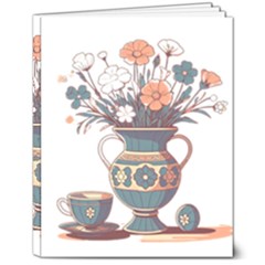 Flower Vase Nature Bloom Blossom 8  X 10  Softcover Notebook by Salmanaz77