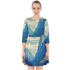 Mountains Nature Forest Landscape Smock Dress by Salmanaz77