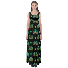 Dark Rainbow Pattern  Empire Waist Maxi Dress by ConteMonfrey