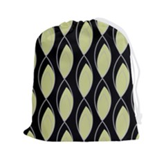Brown Minimalist Leaves Drawstring Pouch (2xl) by ConteMonfrey