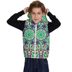 Cold Colors Mandala   Kids  Stylish Hooded Puffer Vest by ConteMonfrey