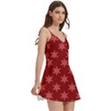 Illustrations Red Abstract Pattern Seamless Texture Body Wrap Sleeveless V-Neck Mini Dress View3