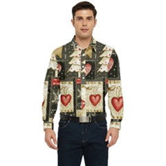 Christmas Reindeer Men s Long Sleeve Shirt by Posterlux