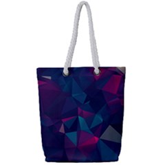 Turquoise Abstract Black Galaxy Pattern Turquoise Full Print Rope Handle Tote (small) by Bedest
