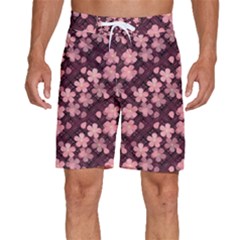 Cherry Blossoms Japanese Men s Beach Shorts by HermanTelo