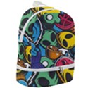 Funky Alien Pattern Abstract Colourful Drawing Zip Bottom Backpack View2