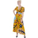Floral Pattern Beautiful Aesthetic Button Up Short Sleeve Maxi Dress View1