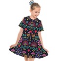 Mexican Folk Art Seamless Pattern Colorful Kids  Short Sleeve Shirt Dress View1
