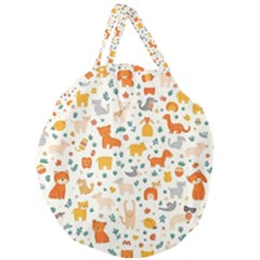 Pet Animal 04 Giant Round Zipper Tote by myclothy