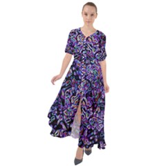 Neon Symphony Design Waist Tie Boho Maxi Dress by dflcprintsclothing