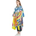 Colorful City Life Horizontal Seamless Pattern Urban City Women s Hooded Rain Ponchos View2