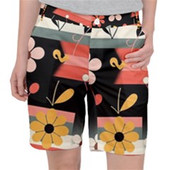  Minimalist Pattern With Simple Lines,flower And Shapes, Creating A Clean And Modern Women s Pocket Shorts by myclothy