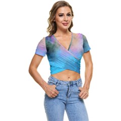 Smokescreen Short Sleeve Foldover T-shirt by pollyparadiseartshop