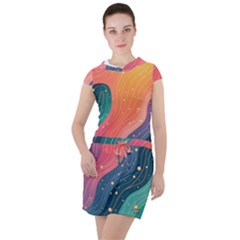 Art Abstract Pattern Drawstring Hooded Dress by Salmanaz77