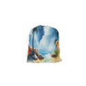 Delicate Watercolor Painting Surreal Oasis Scene With Intense Dramatic Lighting Drawstring Pouch (XS) View2