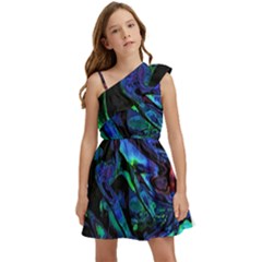 Sci-fi Scenester Kids  One Shoulder Party Dress by MRNStudios