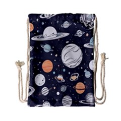 Space Galaxy Universe Stars Sky Drawstring Bag (small) by Paksenen